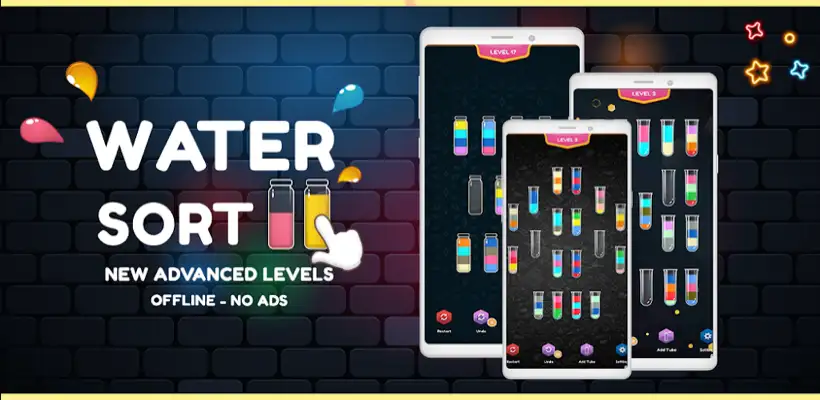 Gameplay screenshot of Water Sort - Color Puzzle Pro